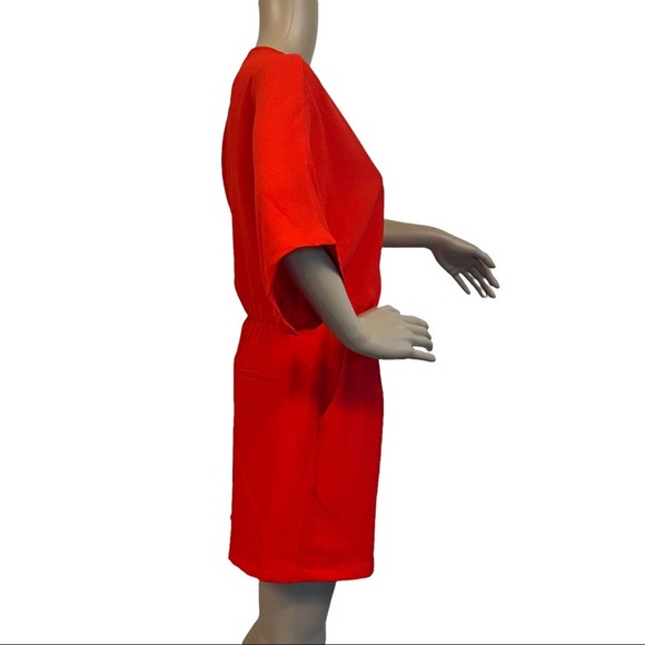 Red‎ Playsuit Romper Shortset by See U Soon V-Neck Dolman Sleeve Size S - Picture 5 of 15